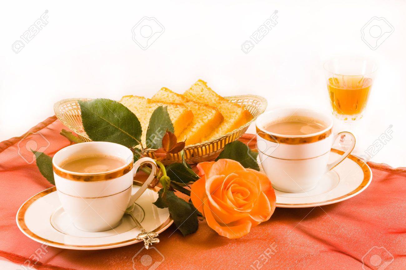 Two Coffee Cups With Coffee Two Coffee Cups With Coffee