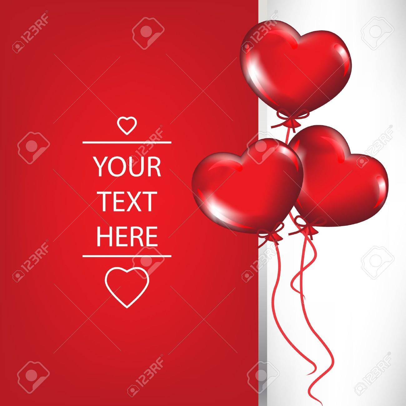 valentine card with heart shaped balloons royalty free cliparts