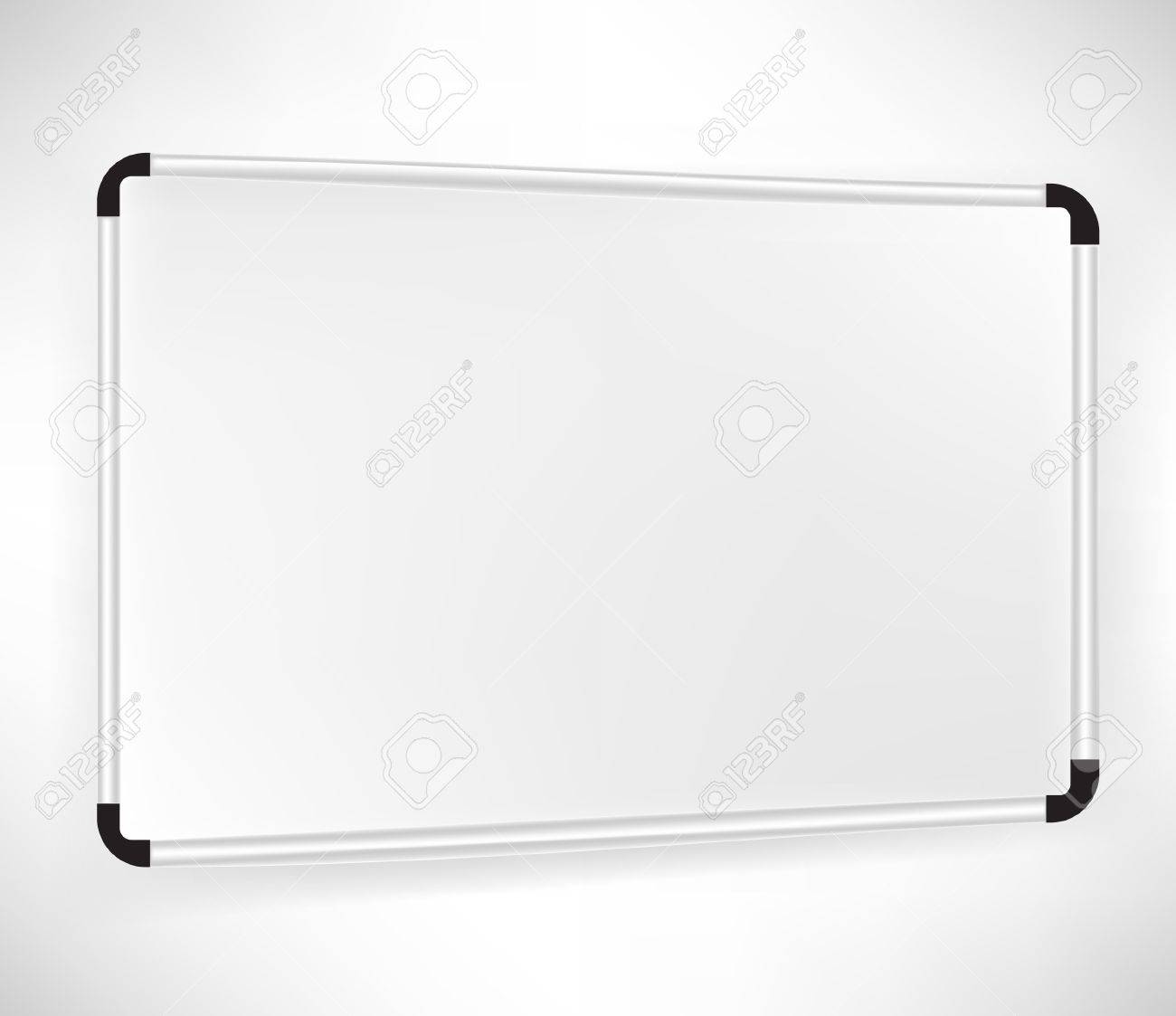 白で隔離される 1 つのシンプルなホワイト ボードのイラスト素材 ベクタ Image