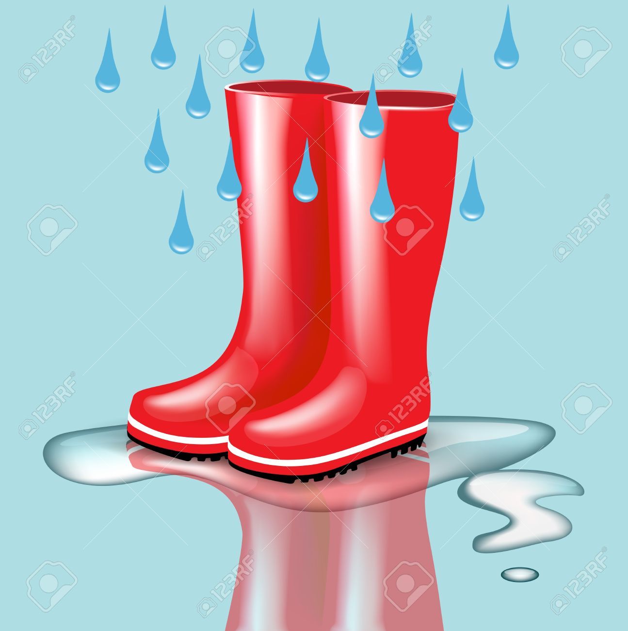 bottes de pluie rouge