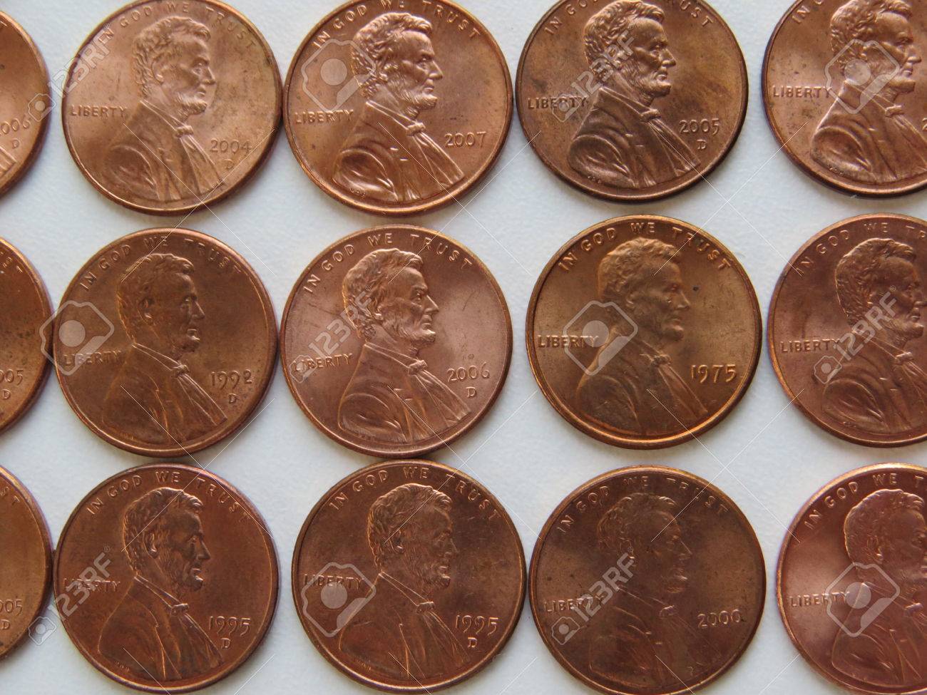 アメリカの 1 セント硬貨の表側 ヘッド の写真素材 画像素材 Image