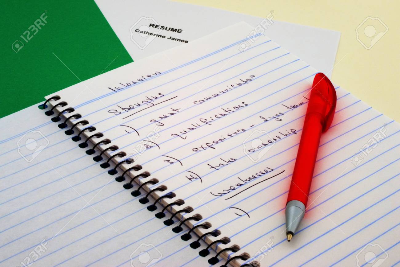 interview notes and pen interview notes