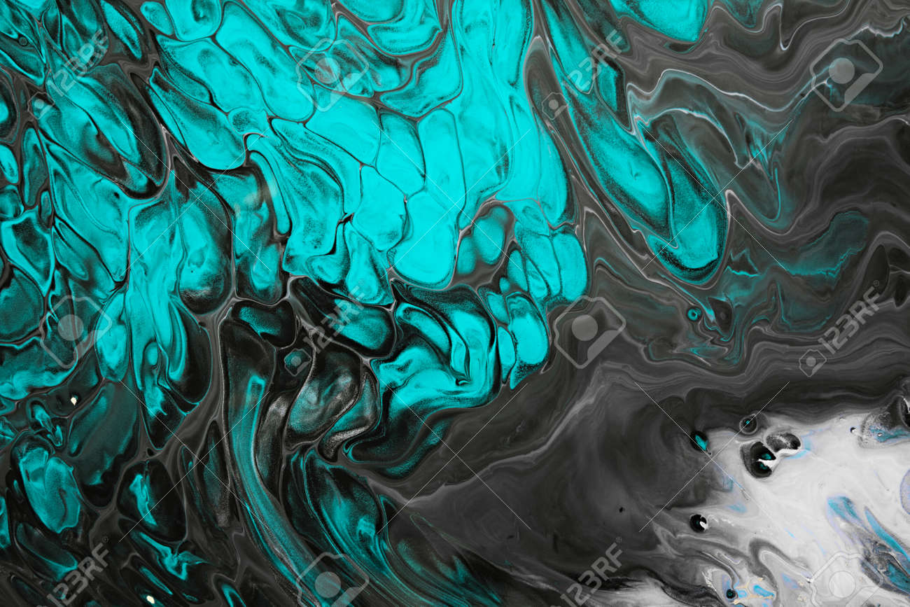 瞑想少女#流体 アクリル絵画 緑とオレンジの抽象 アクリル抽象画