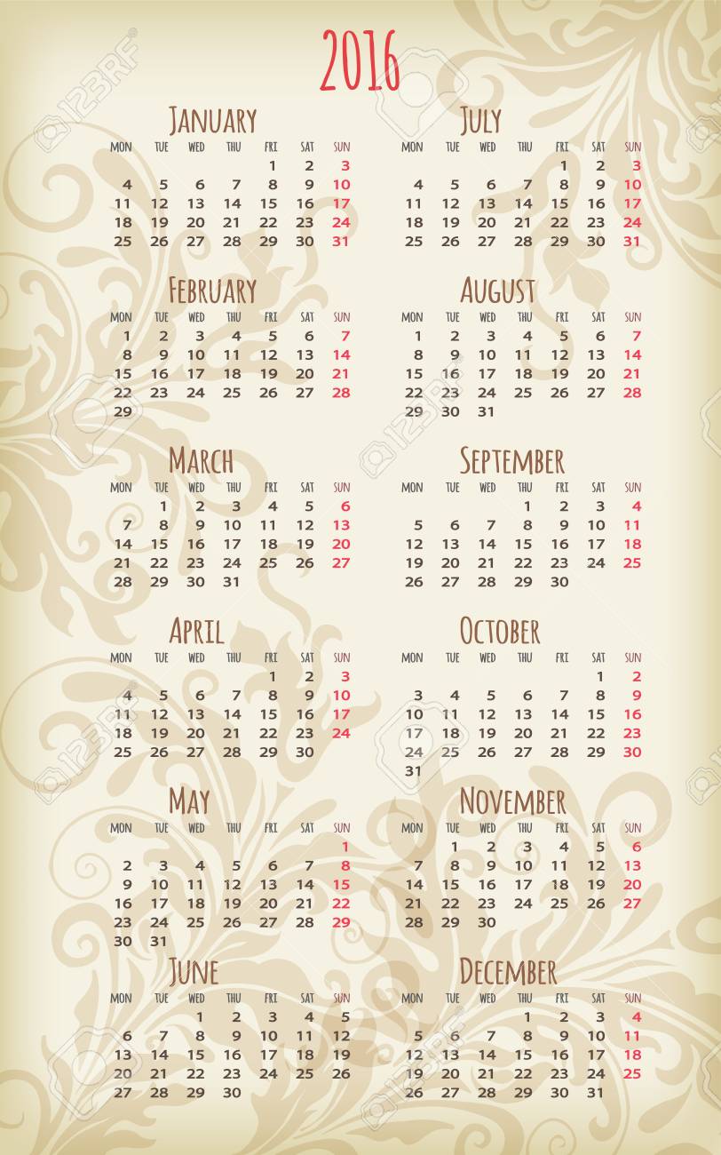 whole year calendars