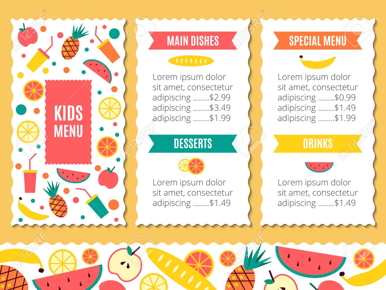 kids menu template stock photo picture and royalty free image