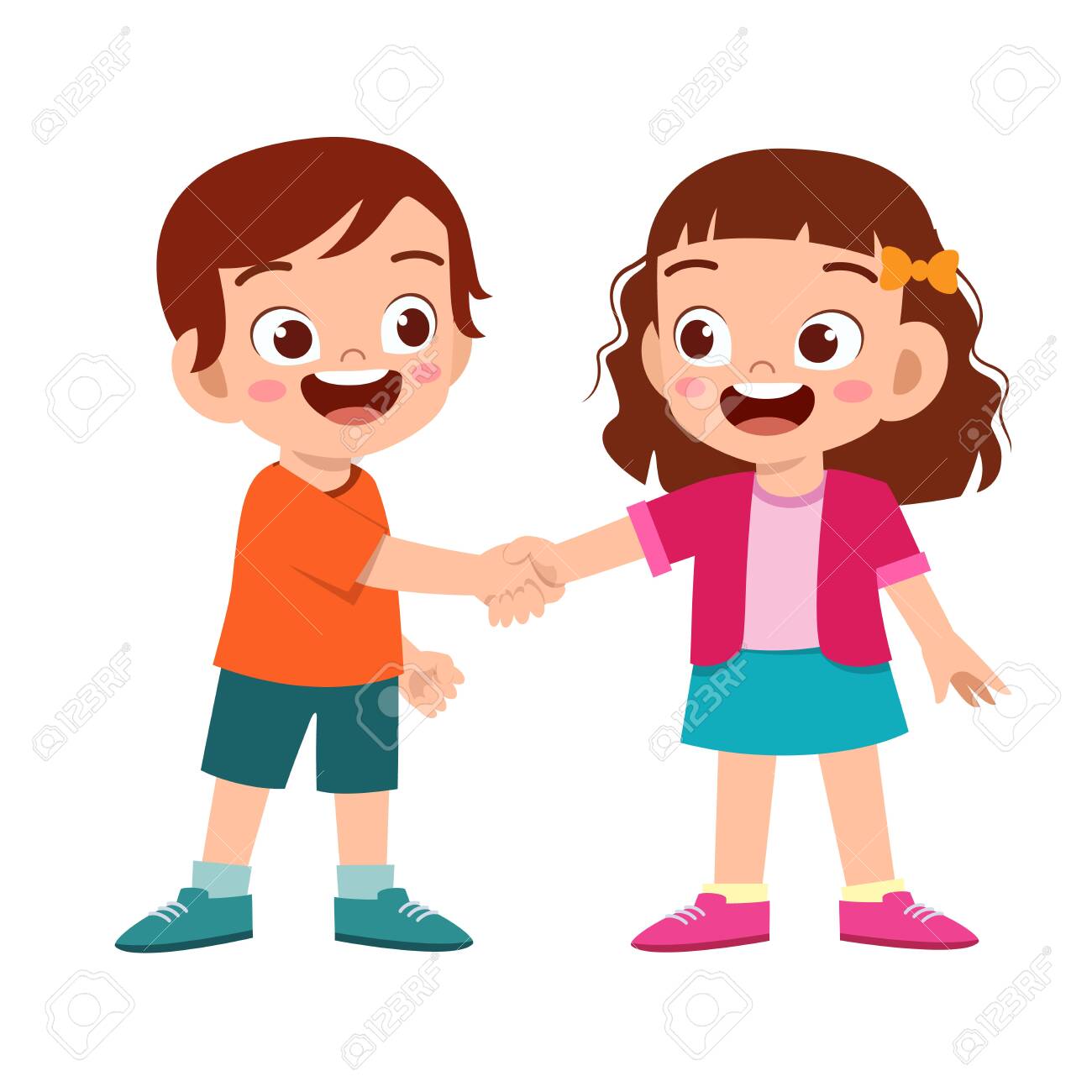 친구와 함께 귀여운 행복한 아이 악수 로열티 무료 사진, 그림... 그리고 스톡포토그래피. Image 139081495 친구와 함께 귀여운 행복한 아이 악수