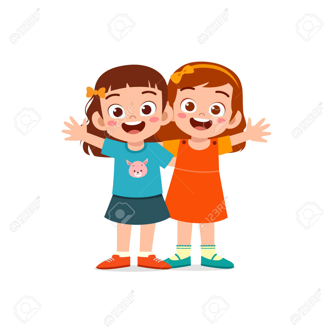 Little Kid Hug Best Friend And Feel Happy Royalty Free SVG, Cliparts,  Vectors, and Stock Illustration. Image 187534133.