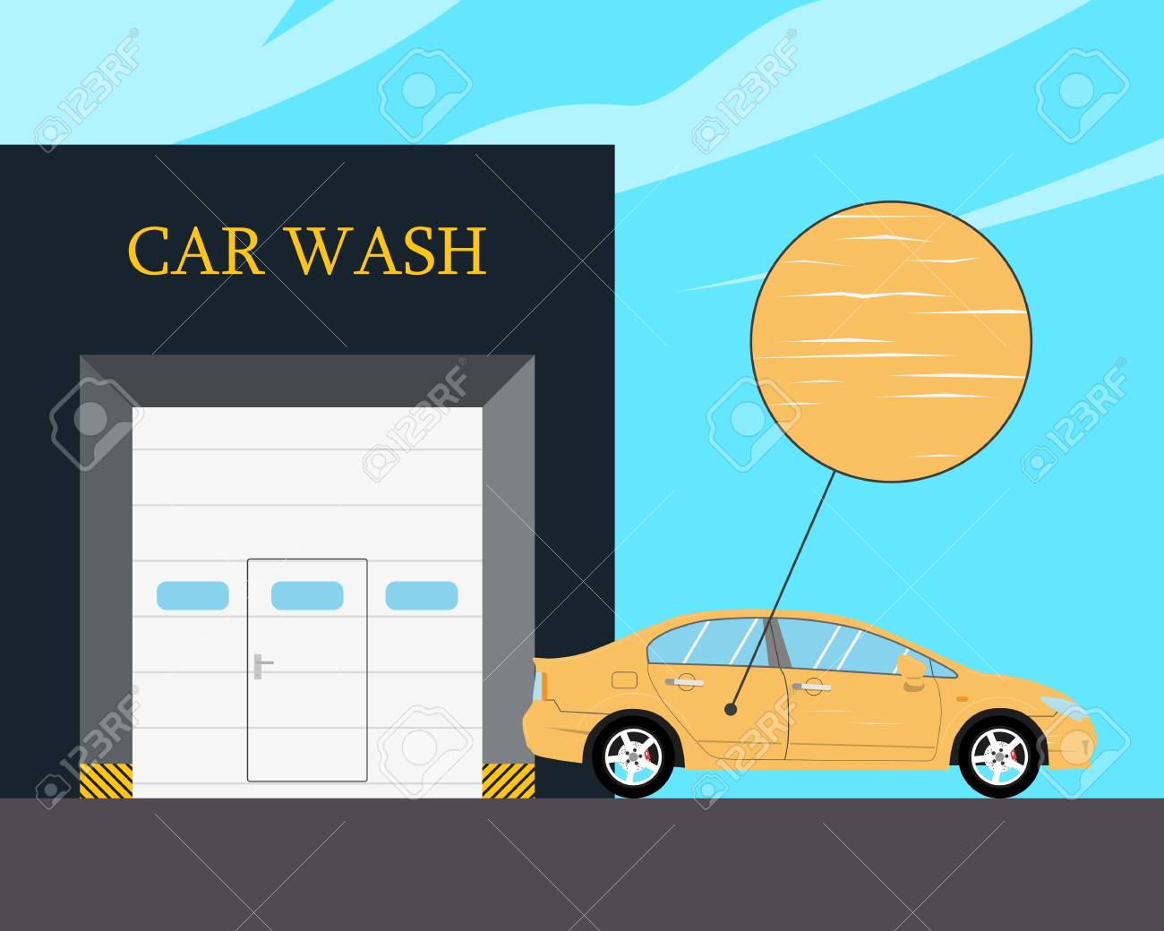 車は ひどい傷ブラシを自動クリーニング後です ベクトル図のイラスト素材 ベクタ Image