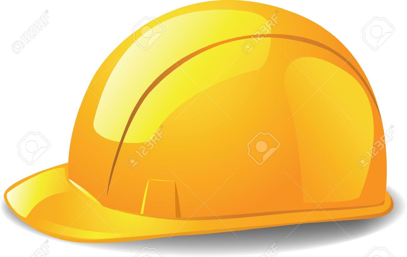 yellow safety hard hat vector illustration royalty free cliparts