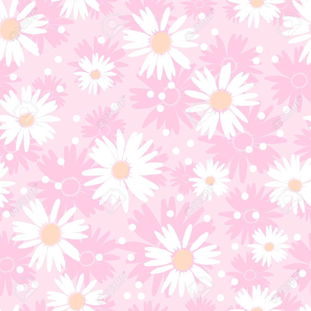 Seamless Cute Flower Background 