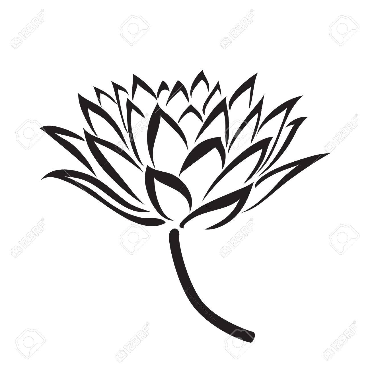 花のスイレン ベクター線のスタイル のイラスト素材 ベクタ Image 69821834