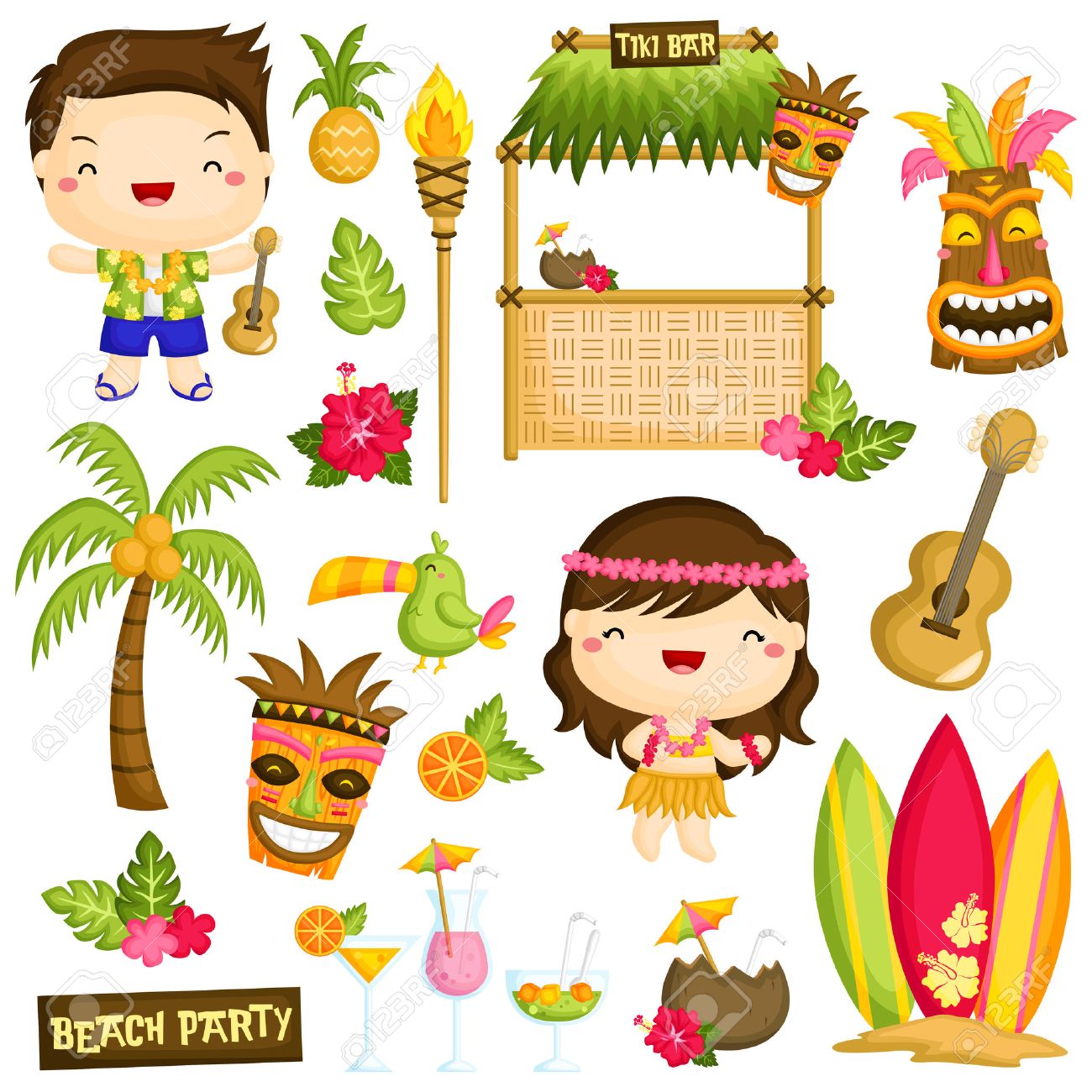 Hawaii Luau Kids Vector Set Royalty Free SVG, Cliparts, Vectors, and Stock  Illustration. Image 42754645.