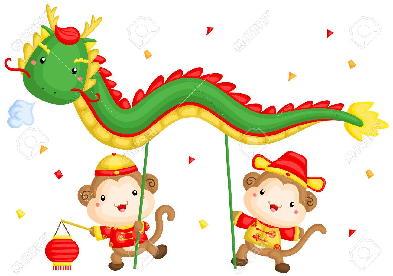 Monkey Chinese Dragon Dance Royalty Free SVG, Cliparts, Vectors, and Stock  Illustration. Image 50573028., image size:1300x911