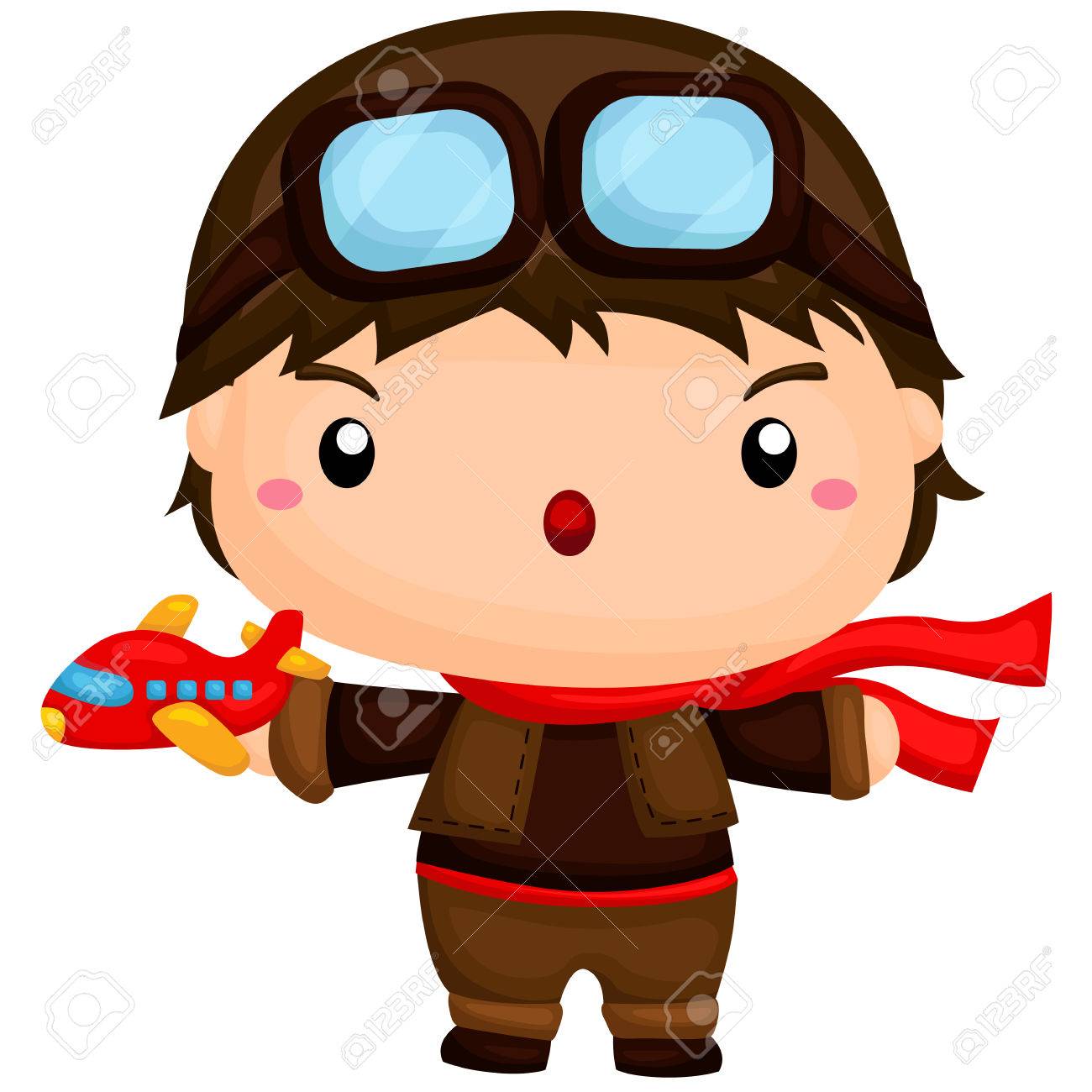 かわいい小さなパイロットのイラスト素材 ベクタ Image