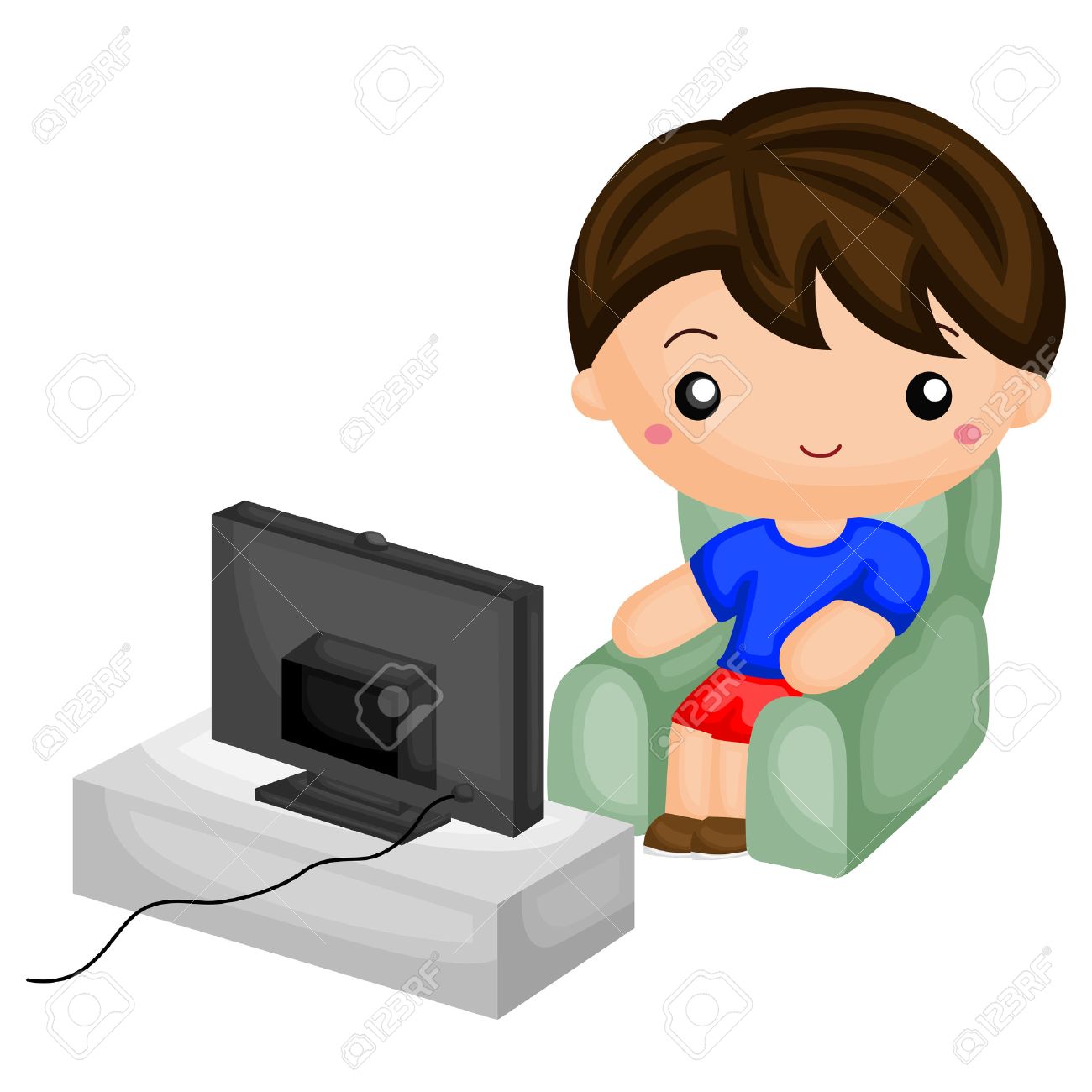 Boy Watching Tv Royalty Free Cliparts Vectors And Stock Illustration Image