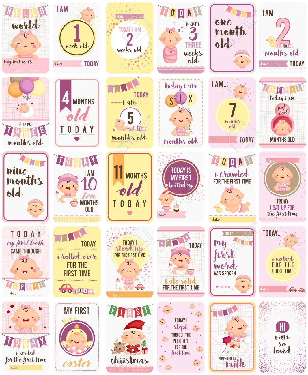 girl milestone cards