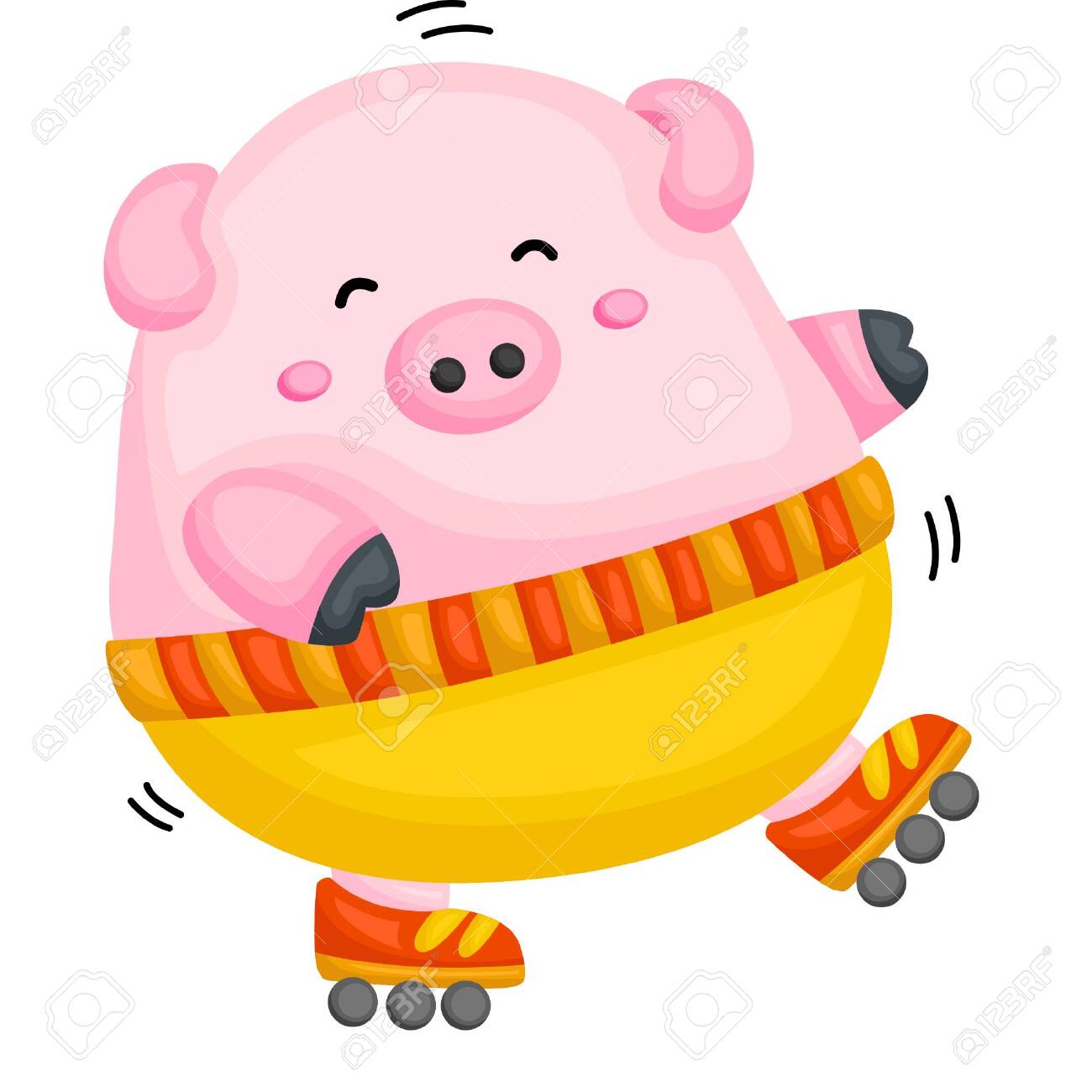 A Fat Pig Playing Roller Blade Royalty Free SVG, Cliparts, Vectors, and  Stock Illustration. Image 143537191.