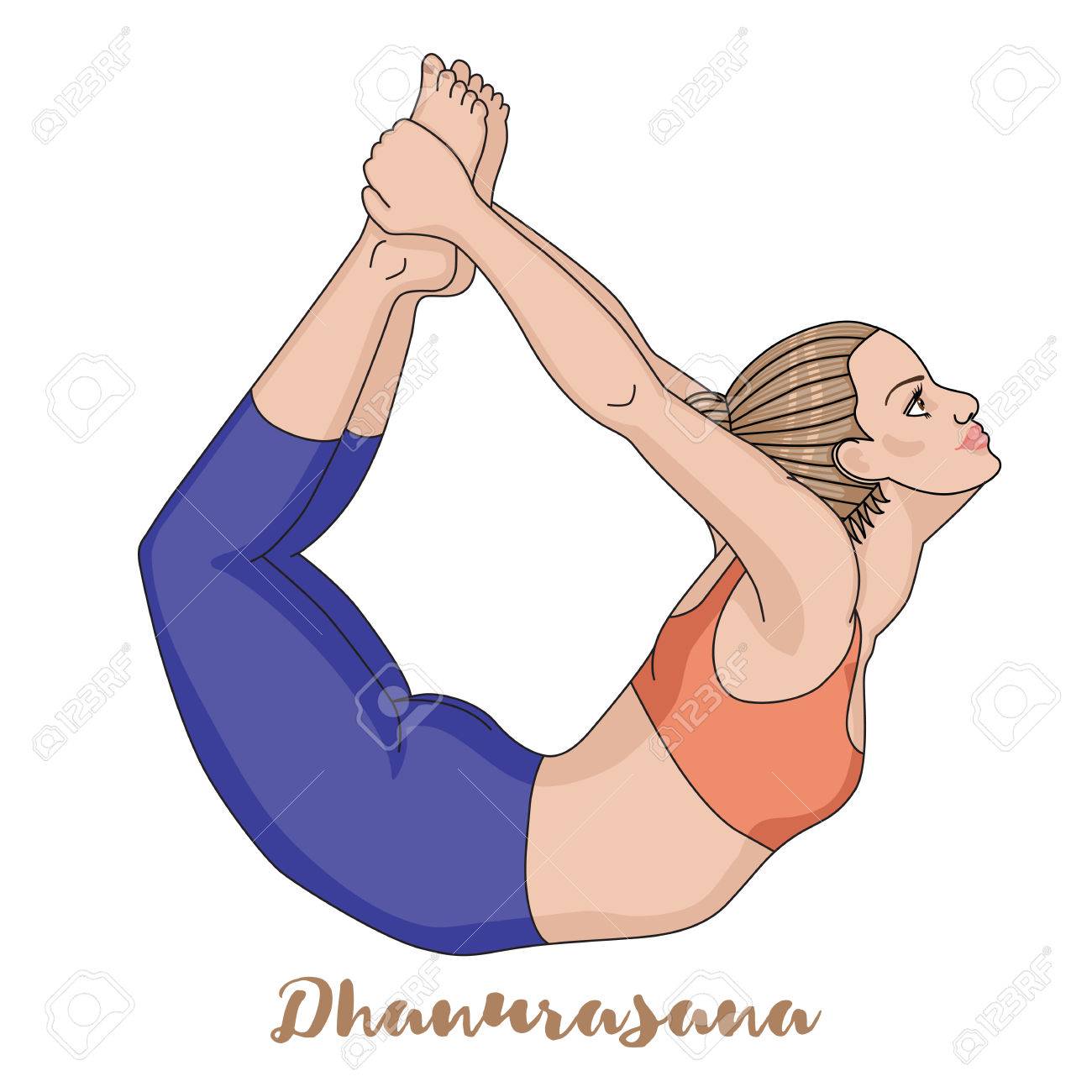 Women silhouette. Bow yoga pose. Dhanurasana Women silhouette. Bow yoga pose. Dhanurasana