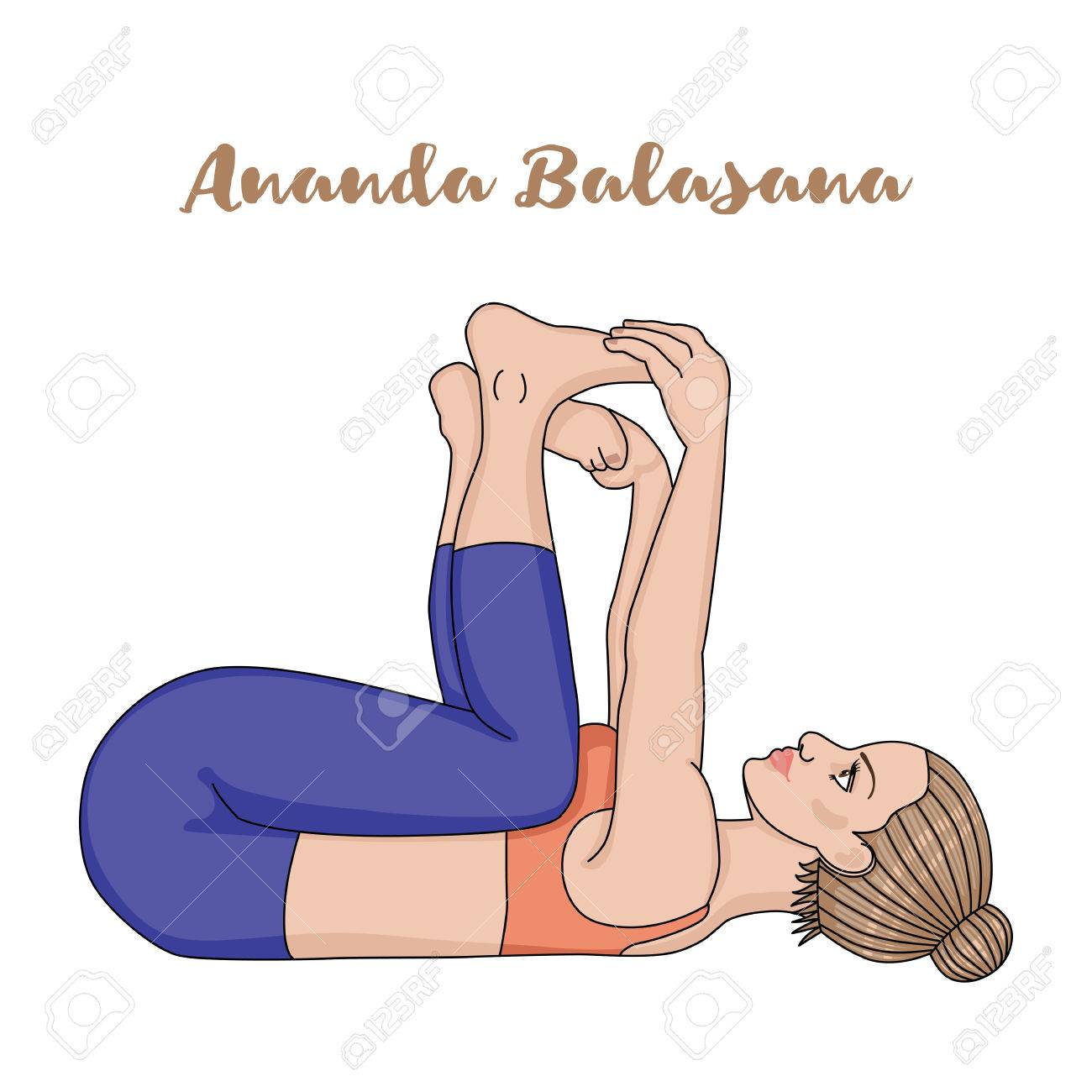 Silhouette De Femme Bebe Heureux Pose D Yoga Bug Bug Ananda Balasana Clip Art Libres De Droits Vecteurs Et Illustration Image