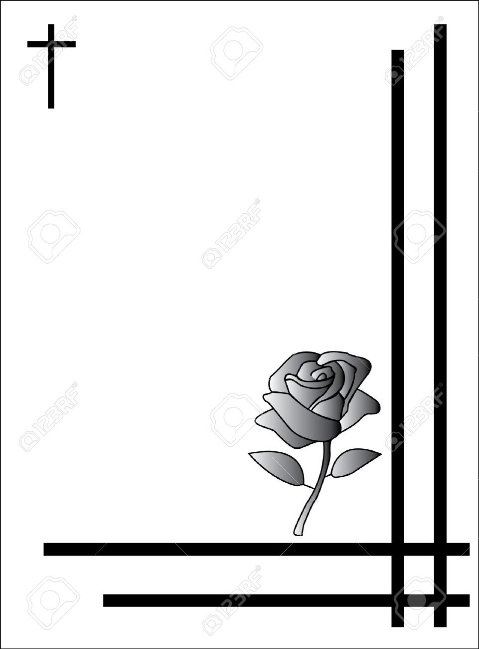 バラのお悔やみのカード のイラスト素材 ベクタ Image