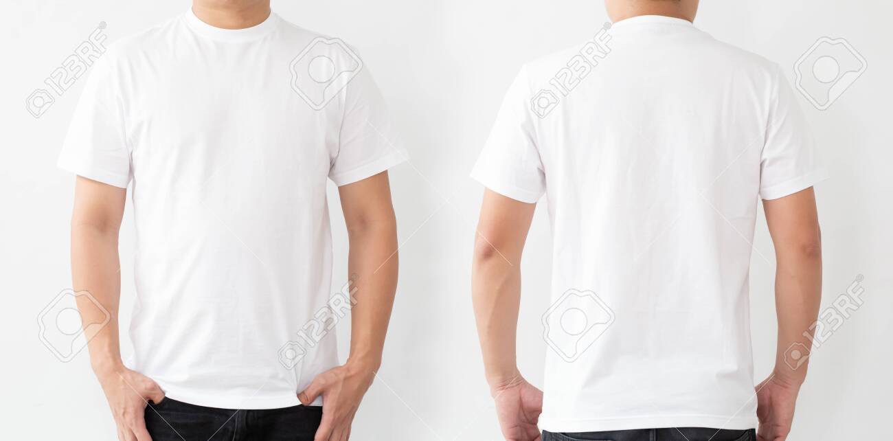 white tee front and back