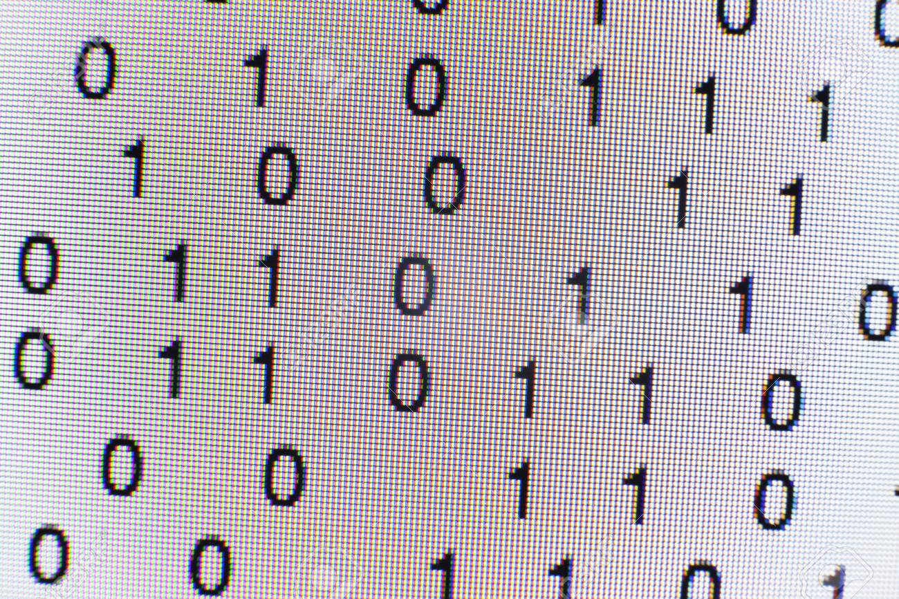 Binary code on a computer screen - 73026950 Binary code on a computer screen - 73026950