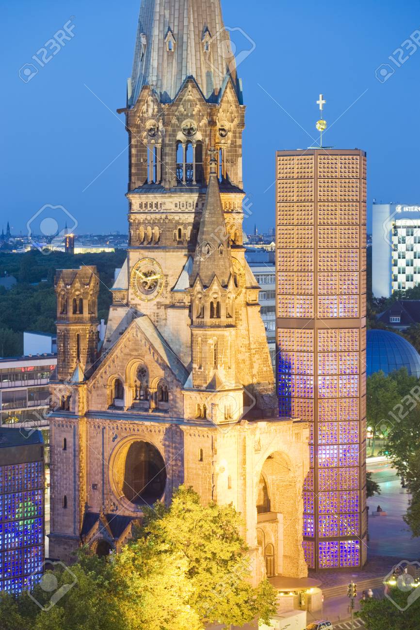 Kaiser Wilhelm Memorial Church at dusk - 73074217 Kaiser Wilhelm Memorial Church at dusk - 73074217