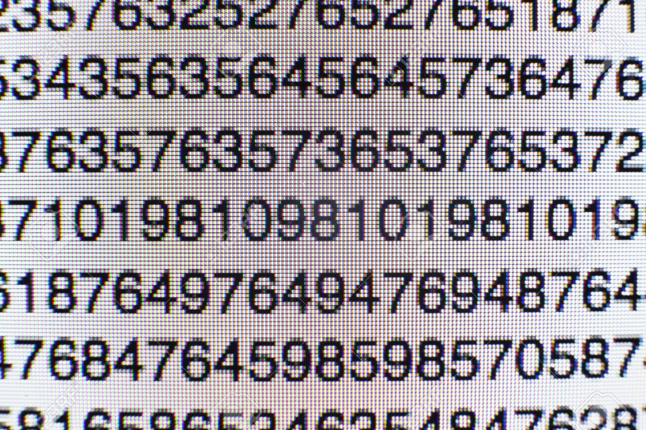 Numbers on a computer screen - 73032657 Numbers on a computer screen - 73032657