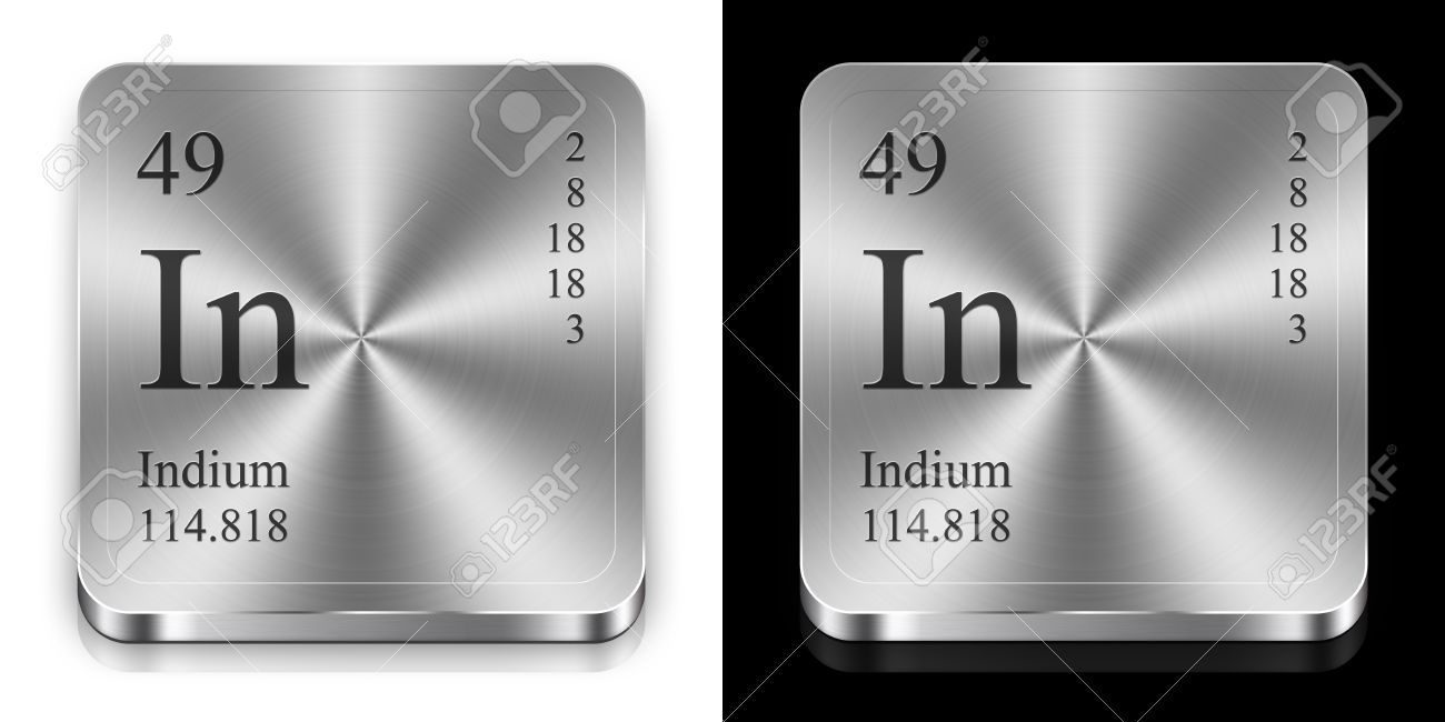 Indio Elemento De La Tabla Periodica Dos Botones De La Tela De Acero Fotos Retratos Imagenes Y Fotografia De Archivo Libres De Derecho Image 12082899