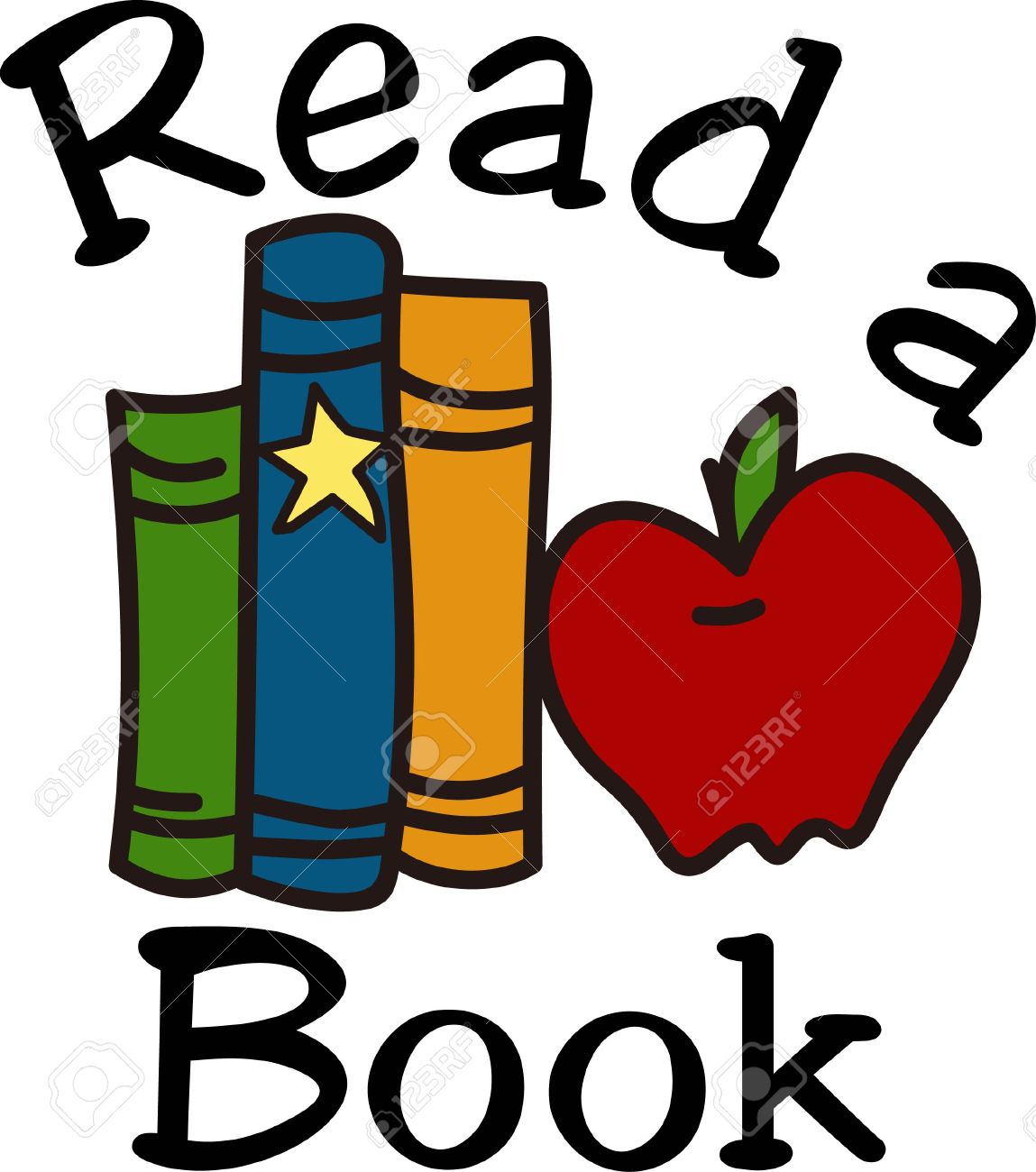 岩を読むこのかわいい絵は 学校図書館を飾る素敵な方法です それは素晴らしい本袋のイラスト素材 ベクタ Image