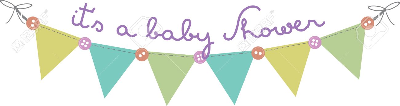 flag banner with buttons for baby shower decorating royalty free