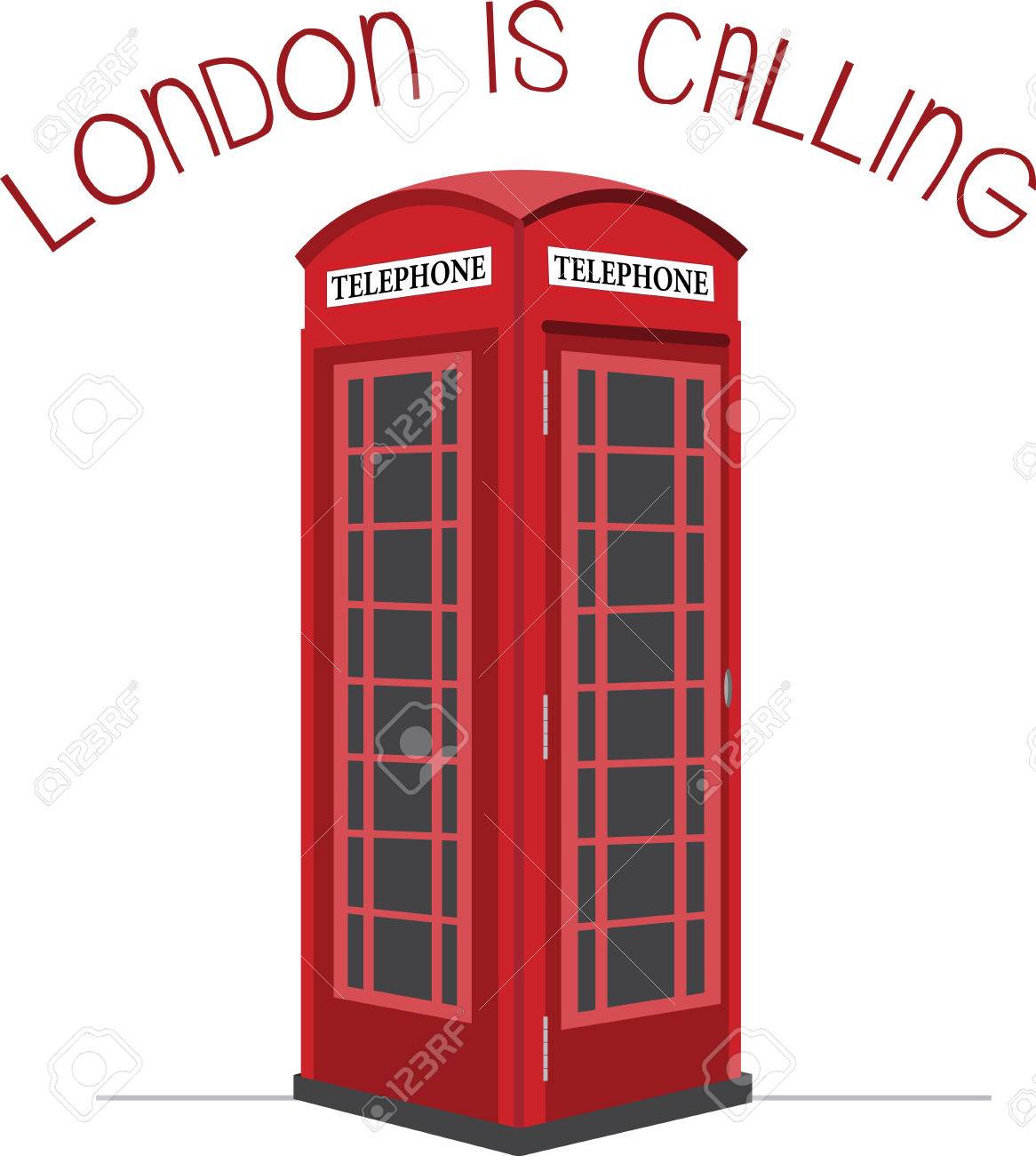 ロンドンへの訪問のかわいい携帯電話ブースなしで完了できません のイラスト素材 ベクタ Image