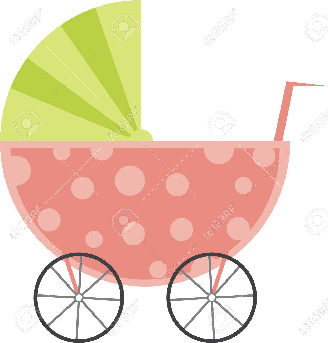 Cochecito para bebé. baby shower Ilustración del cochecito Cochecito para bebé. baby shower Ilustración del cochecito