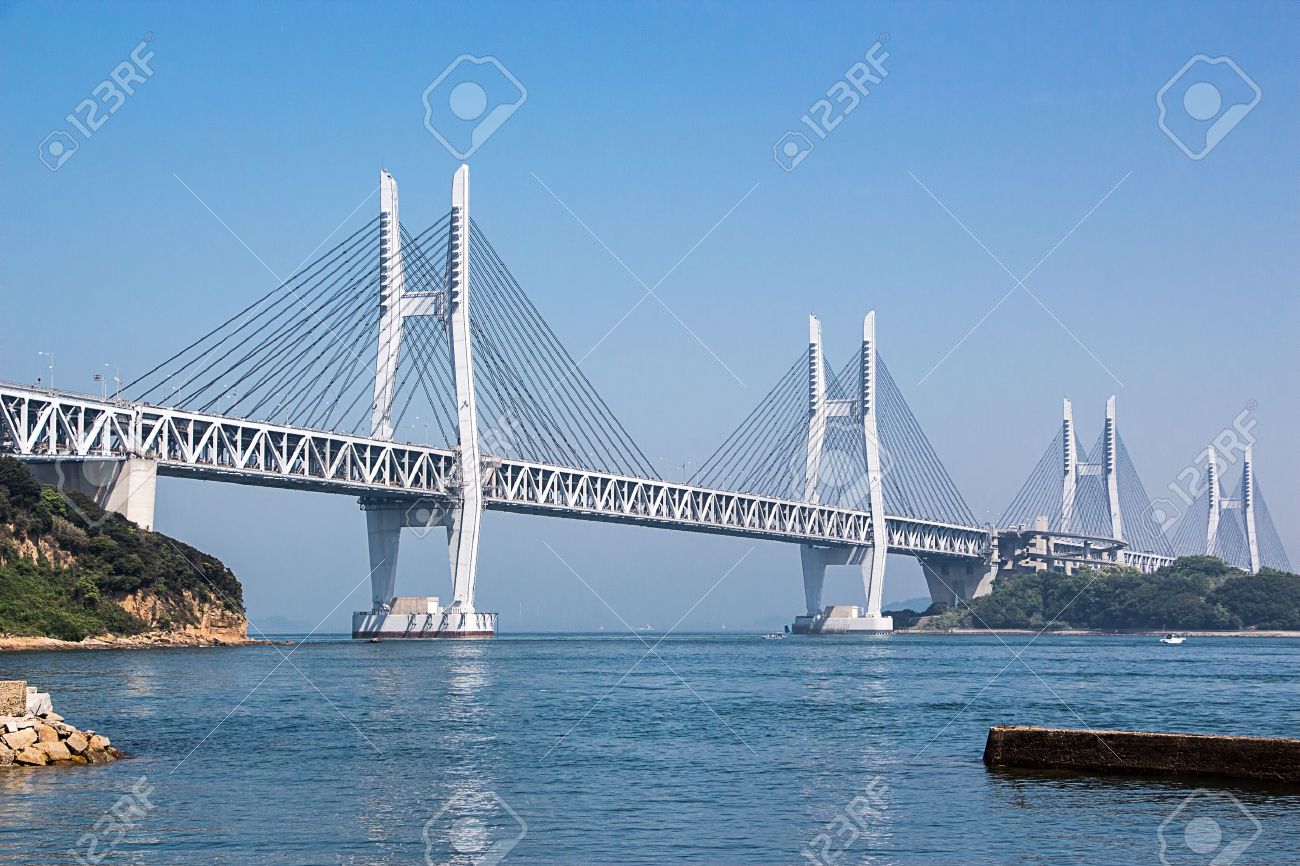 斜張岩黒島橋 瀬戸大橋 日本のメンバー の写真素材 画像素材 Image