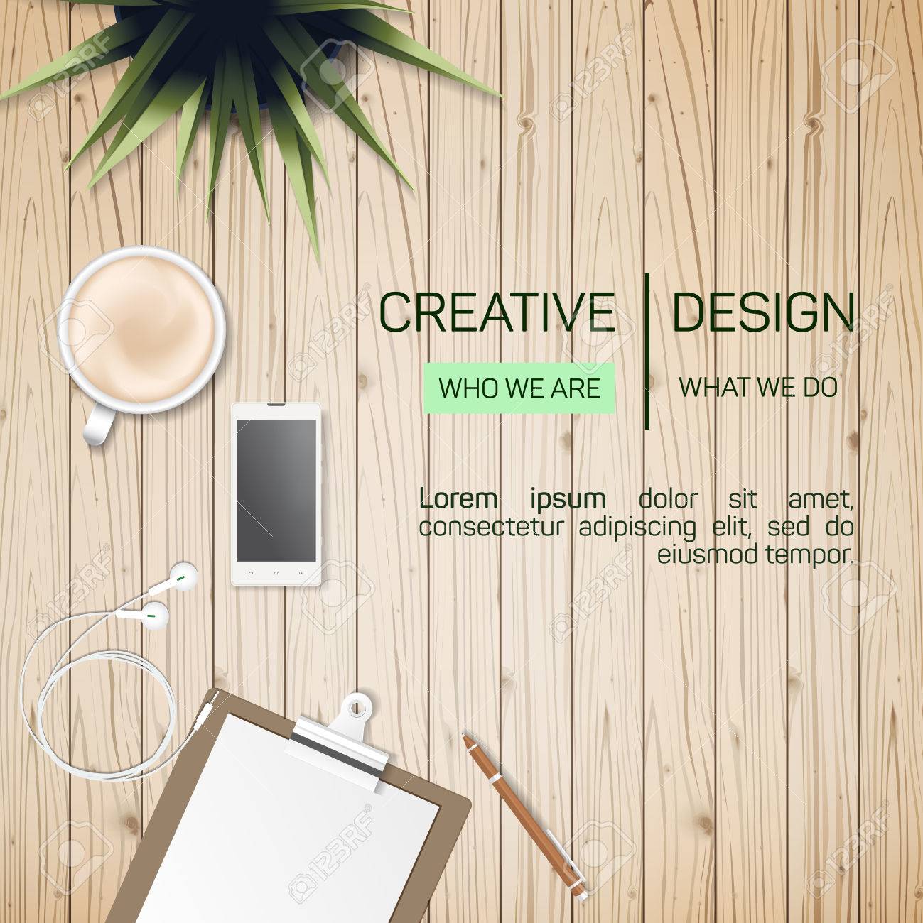 Wohnung Stil Modern Design Concept Of Creative Buro Arbeitsbereich Lizenzfrei Nutzbare Vektorgrafiken Clip Arts Illustrationen Image 38191223