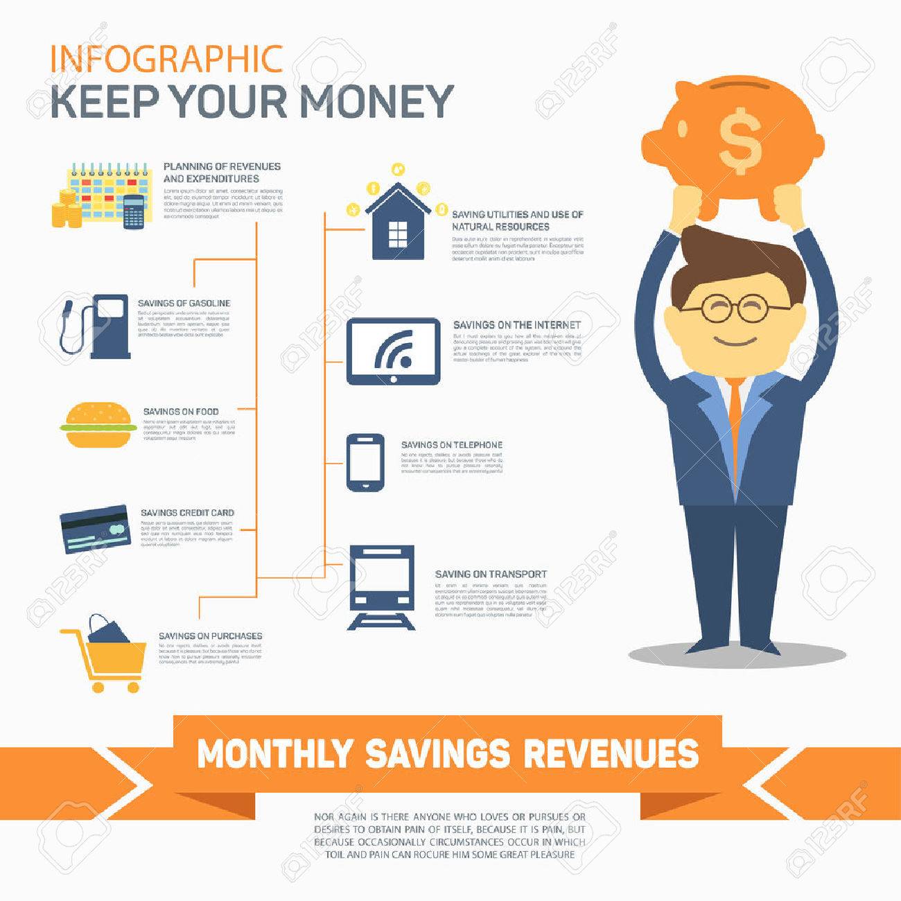 monthly expenses template vector illustration can be used for