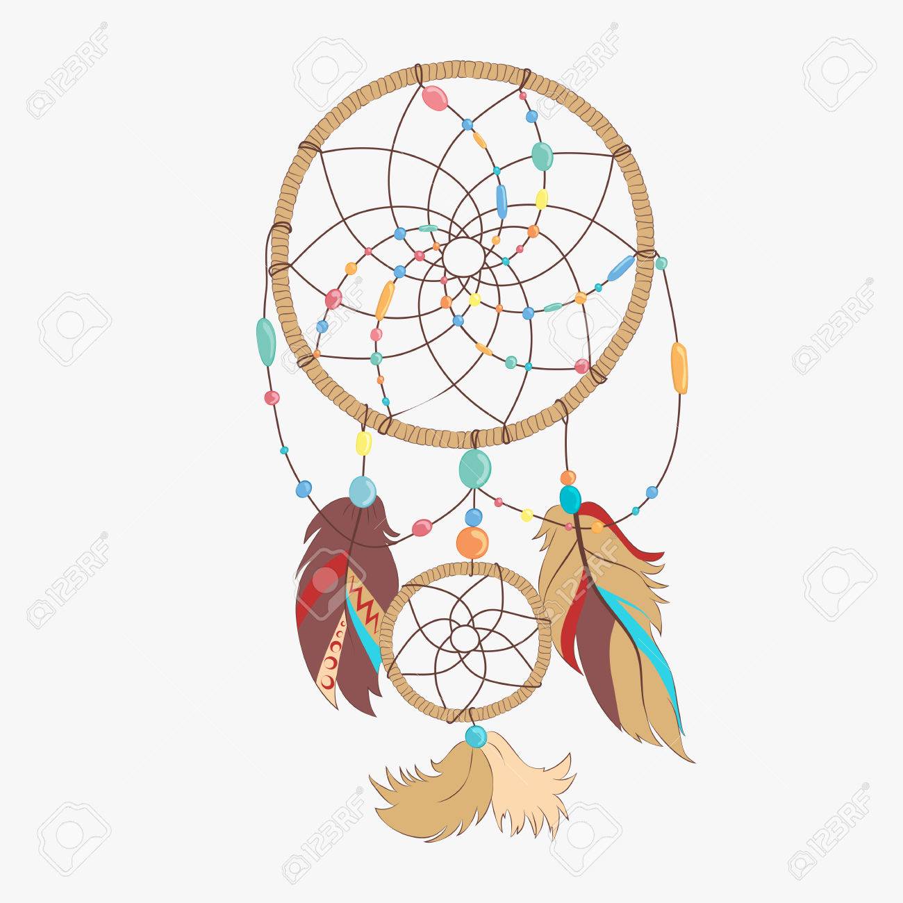 Vector dreamcatcher. Dream catcher with indian vector feather. Magical dreamcatcher with sacred feathers to catch dreams pictogram icon abstract vector illustration. - 58703729 Vector dreamcatcher. Dream catcher with indian vector feather. Magical dreamcatcher with sacred feathers to catch dreams pictogram icon abstract vector illustration. - 58703729