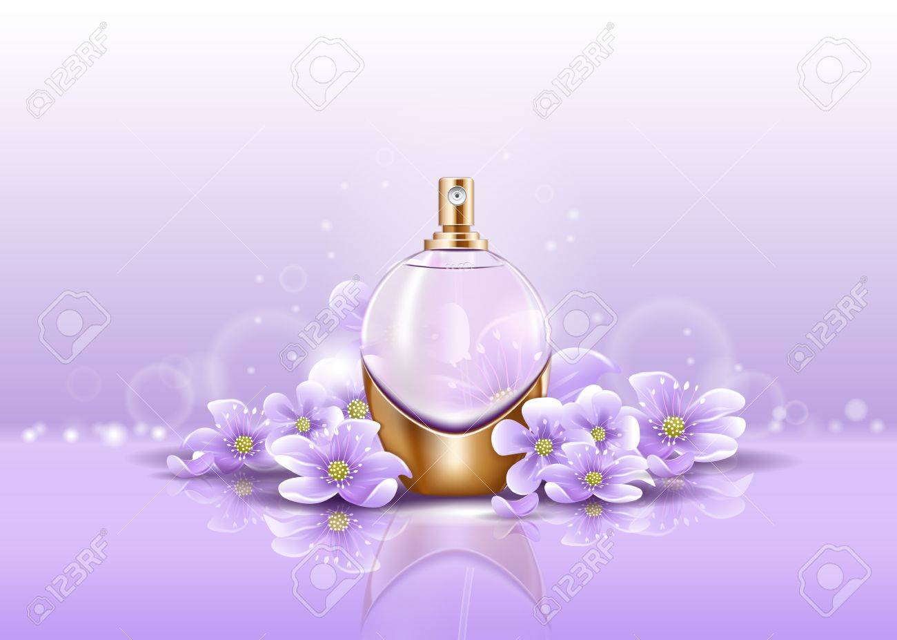 香りのスプレーや香水のガラス瓶 のイラスト素材 ベクタ Image