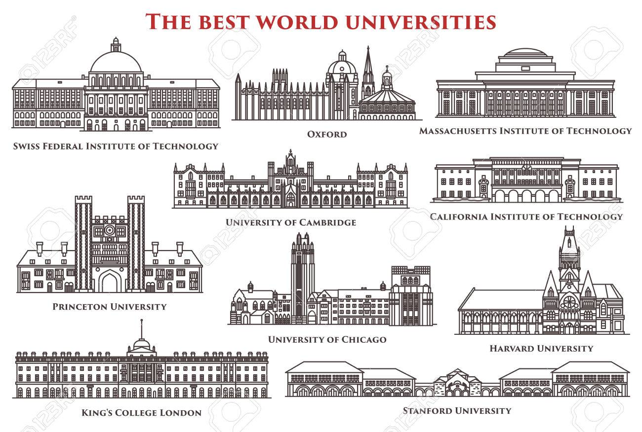 孤立した大学と研究所のセット 大学のイラスト素材 ベクタ Image