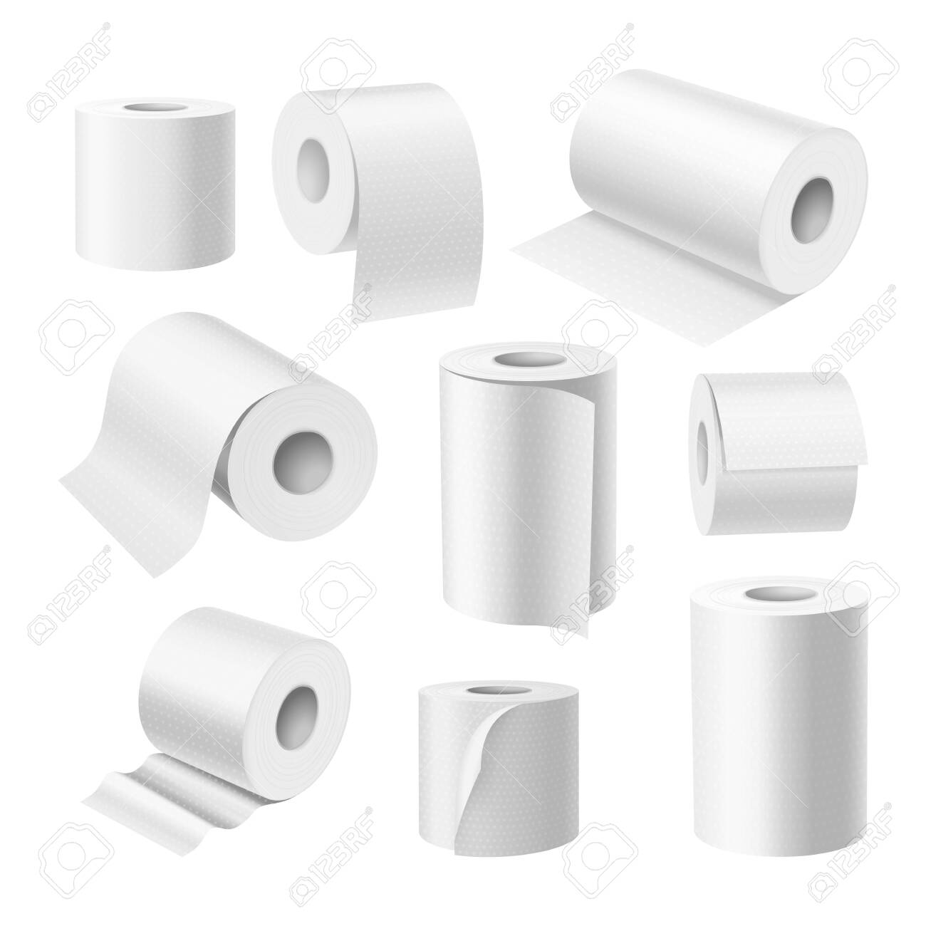 Realistic Toilet Paper Rolls Kitchen Paper Towels Royalty Free Cliparts Vectors And Stock Illustration Image 144343200