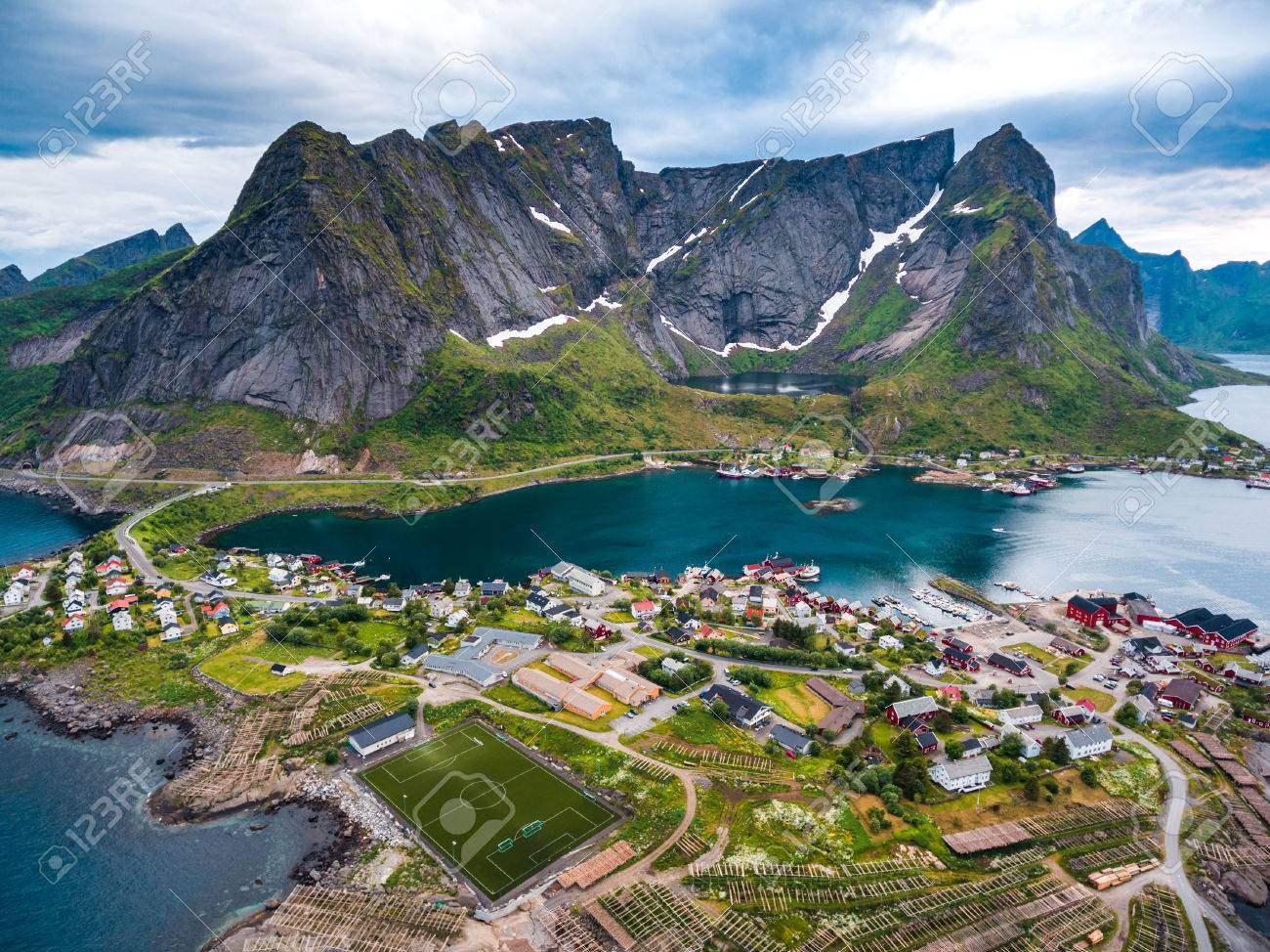 Lofoten is an archipelago in the county of Nordland, Norway. Is known for a distinctive scenery with dramatic mountains and peaks, open sea and sheltered bays, beaches and untouched lands. - 64786643 Lofoten is an archipelago in the county of Nordland, Norway. Is known for a distinctive scenery with dramatic mountains and peaks, open sea and sheltered bays, beaches and untouched lands. - 64786643