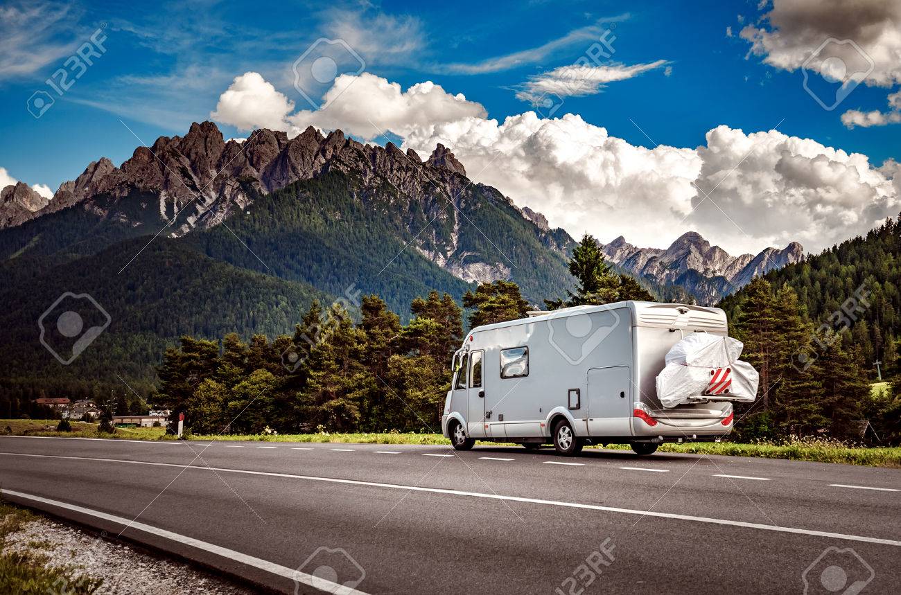 Family vacation travel, holiday trip in motorhome, Caravan car Vacation. Beautiful Nature Italy natural landscape Alps. - 84356399 Family vacation travel, holiday trip in motorhome, Caravan car Vacation. Beautiful Nature Italy natural landscape Alps. - 84356399