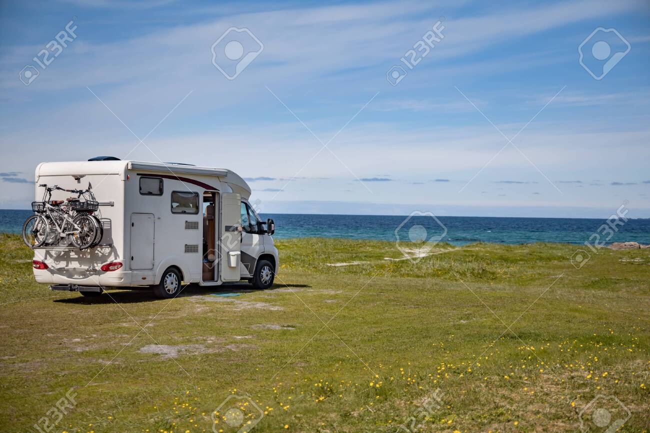 Family vacation travel RV, holiday trip in motorhome, Caravan car Vacation. Beautiful Nature Norway natural landscape. - 131394111 Family vacation travel RV, holiday trip in motorhome, Caravan car Vacation. Beautiful Nature Norway natural landscape. - 131394111