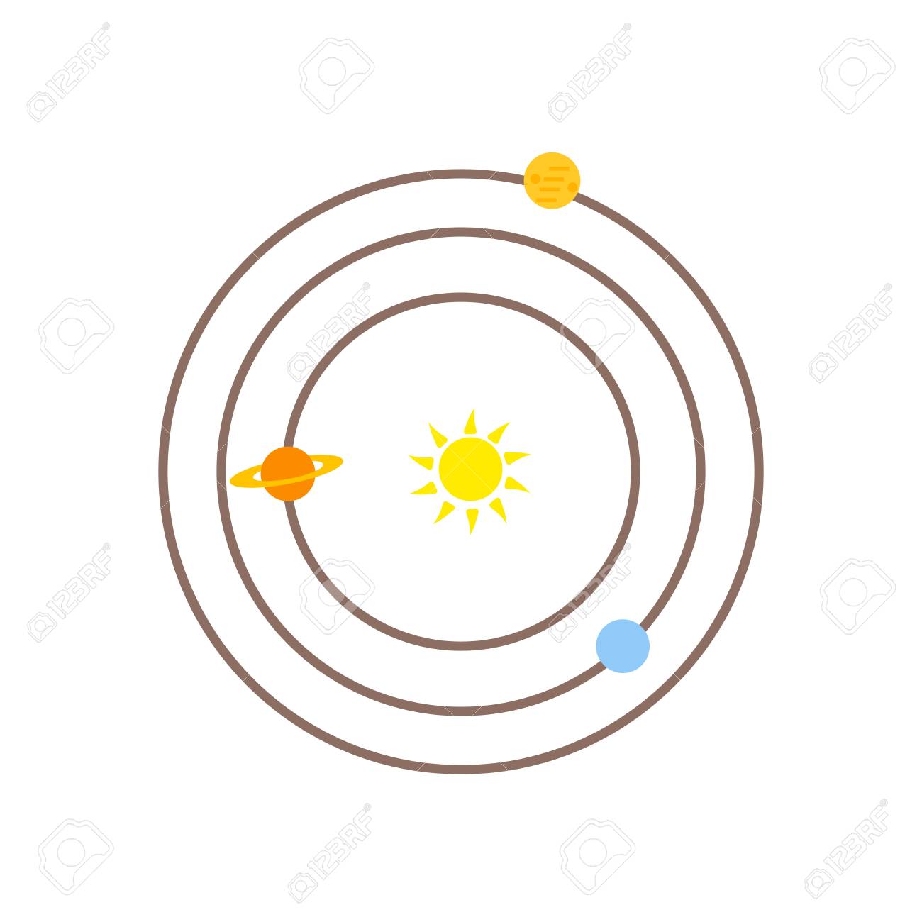 Solar System Icon Vector Isolated On White Background For Your