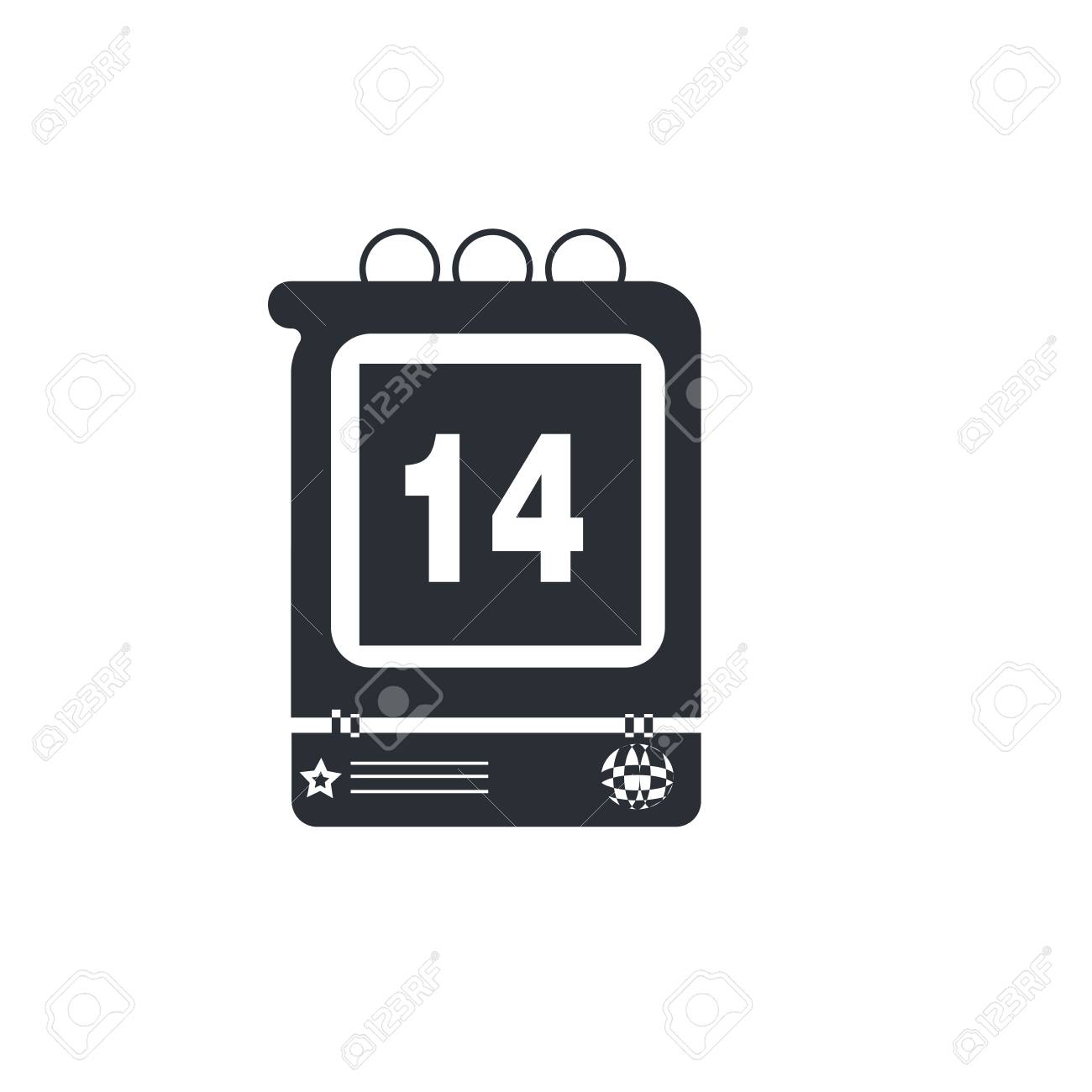 daily calendar day 14 icon vector isolated on white background daily calendar app