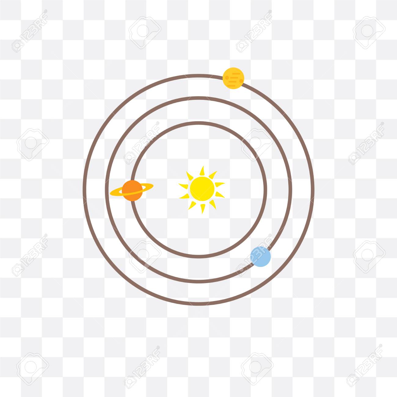 Solar System Vector Icon Isolated On Transparent Background