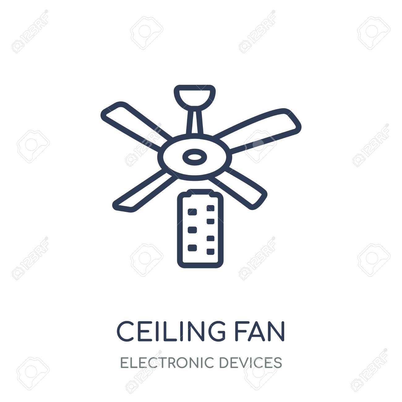 Ceiling Fan Icon Ceiling Fan Linear Symbol Design From Electronic Devices Collection Royalty Free Cliparts Vectors And Stock Illustration Image 111486532