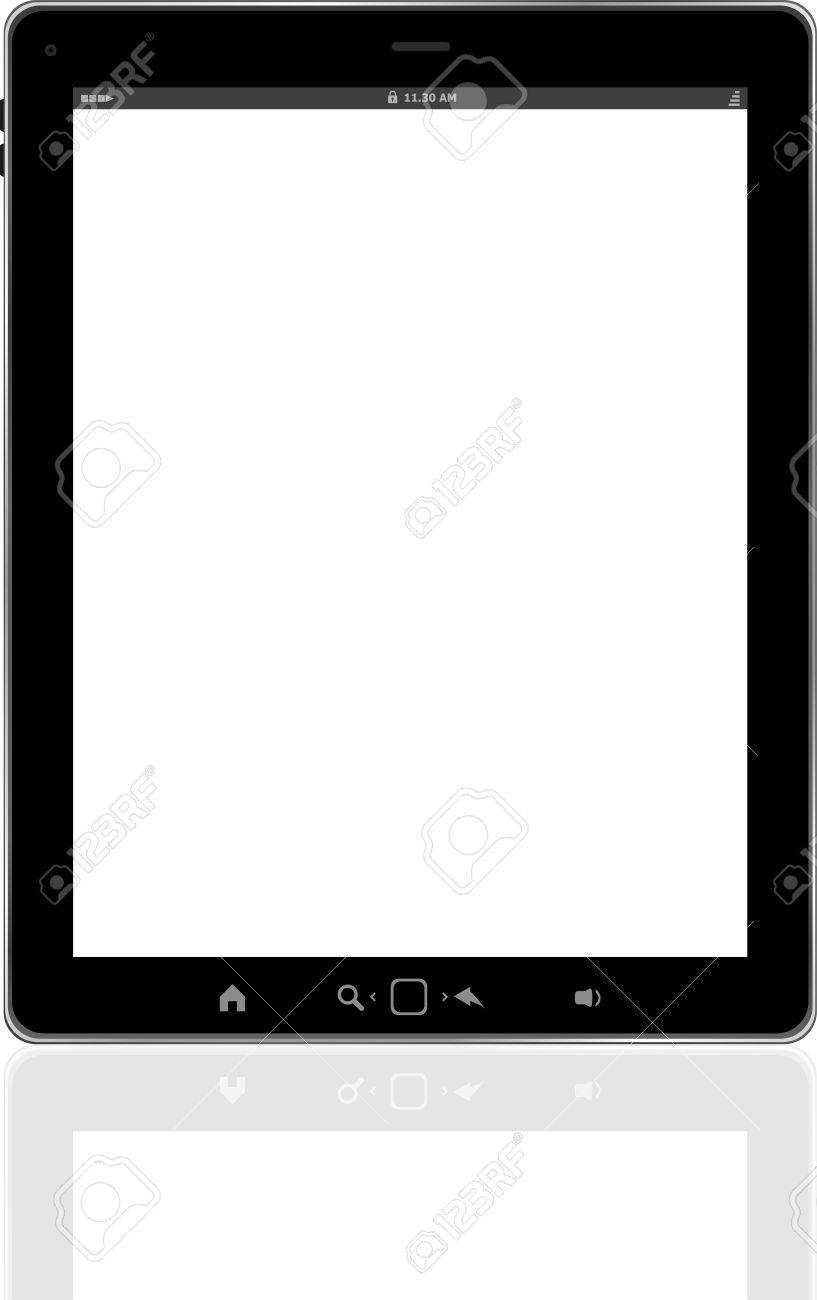 タブレット コンピューター 白い画面で バック グラウンドの分離された黒いフレーム ベクトル タブレット Pc の写真素材 画像素材 Image