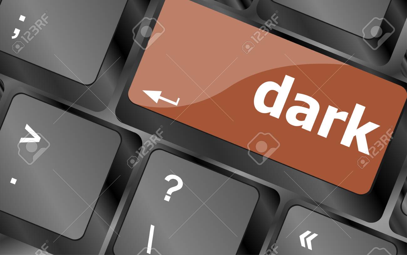 暗い言葉はキーボード キー ノートブック コンピューター ボタンを の写真素材 画像素材 Image