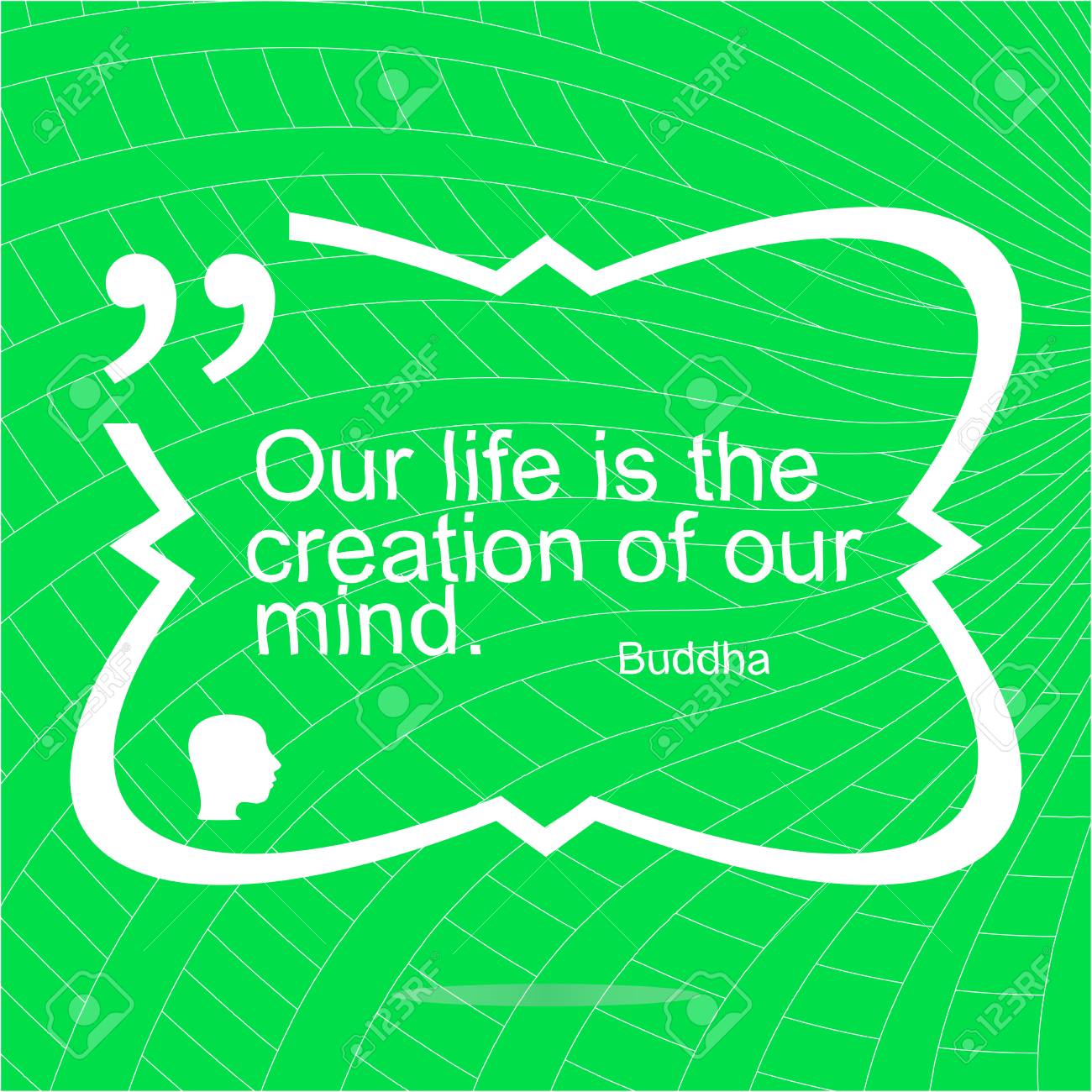 Notre Vie Est La Creation De Notre Esprit Citation De Motivation Inspiree Design Branche Simple Citation Positive Banque D Images Et Photos Libres De Droits Image